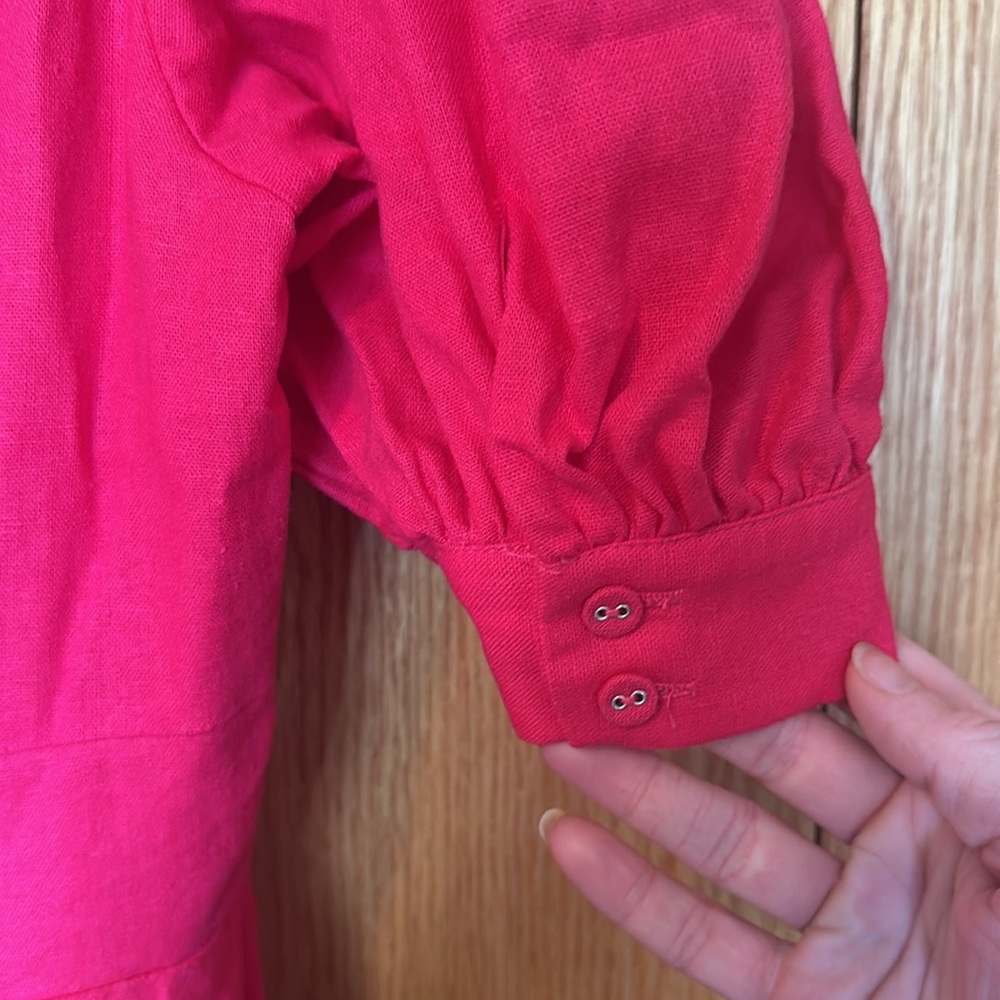 House of Harlow 1960 linen blend blend puff sleeve mini dress - Picture 7 of 11